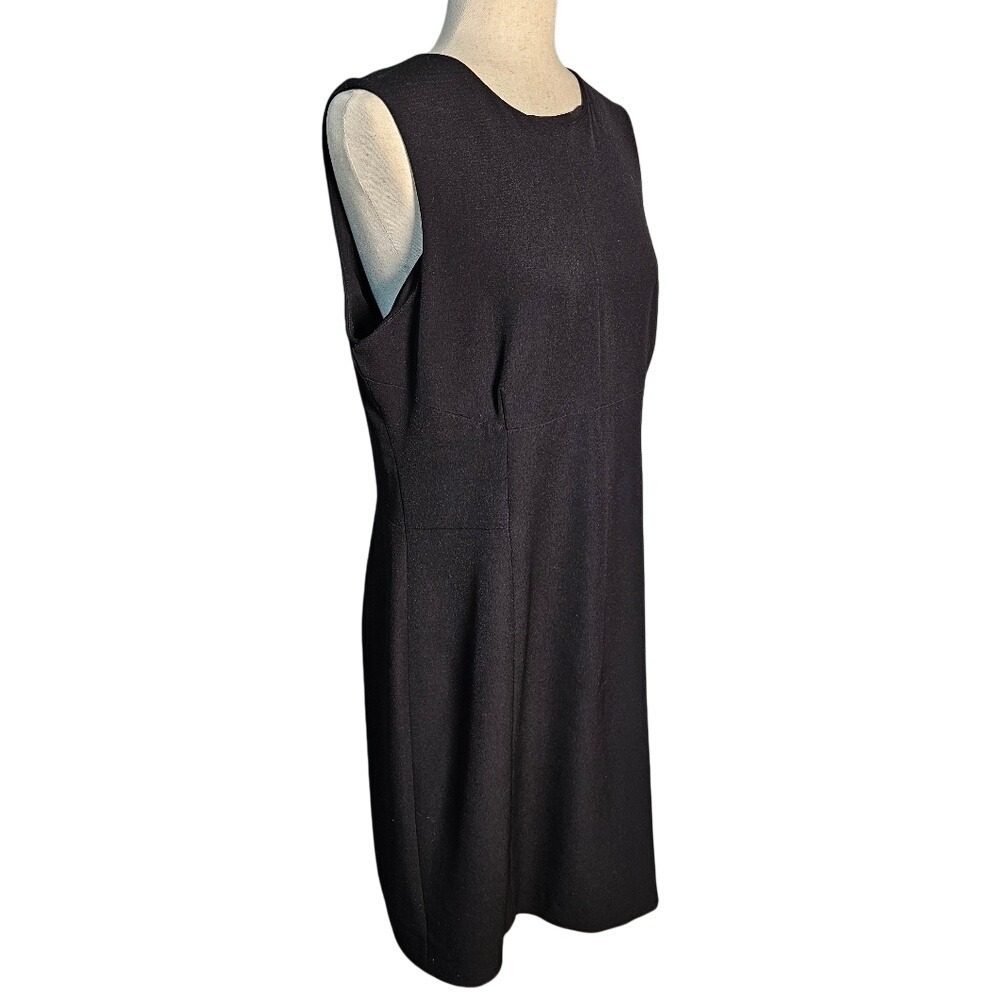 MM Lafluer Elegant Black Sleeveless Career Luxury Sheath Dress Size 14